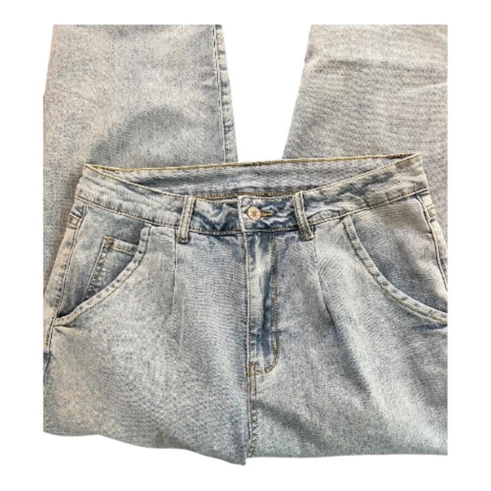 EUC women’s pleated front baggy blue jeans – size L - Picture 4 of 8